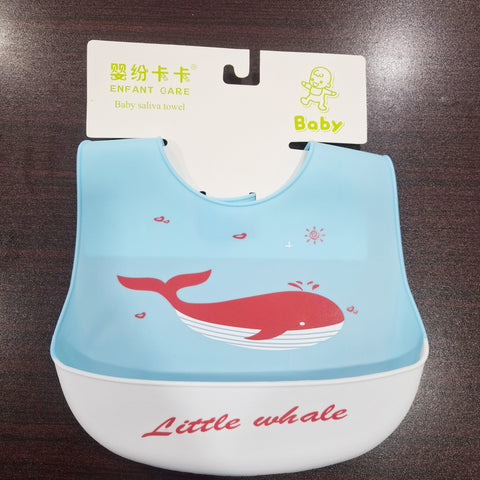 Silicon Container Bib - White - Whale