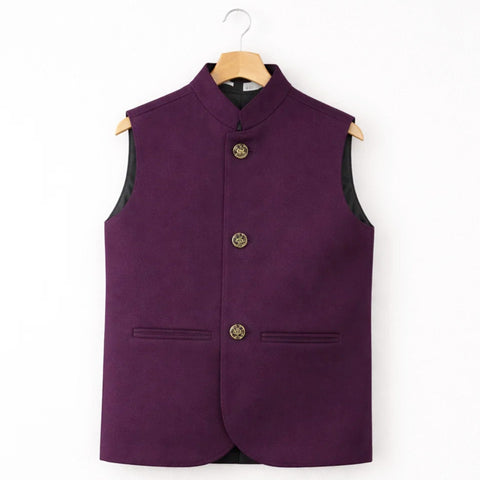 AN - Waist Coat - Purple - Plain