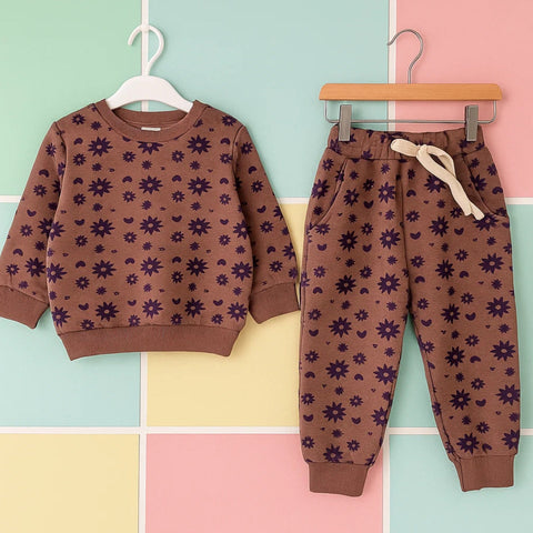 Z Kids - 2 Pieces - Suit Set - Brown - Flowers - 25
