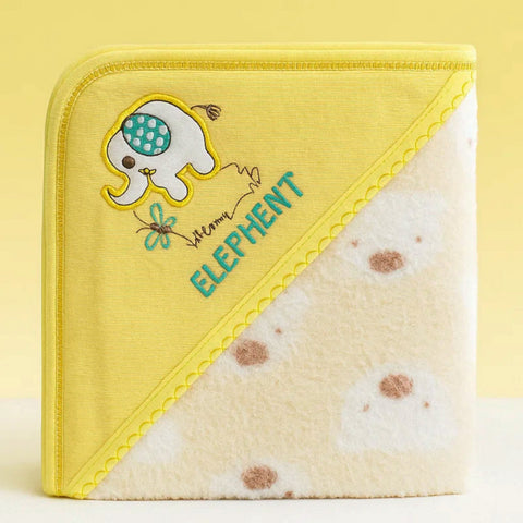 Fleece - Wrapping Sheet - Elephant & Bear - Yellow - 25