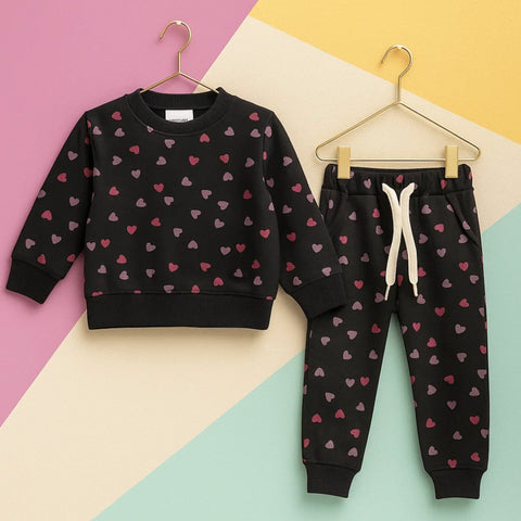 Z Kids - 2 Pieces - Suit Set - Black - Hearts - 25