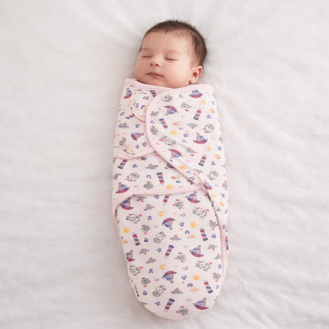 Little Angels - Swaddle Wrap - Light Pink - Party Bear