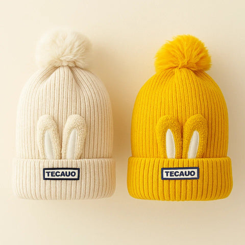 Pack of 2 - Woolen Caps - Yellow & Skin - Tecauo - 25