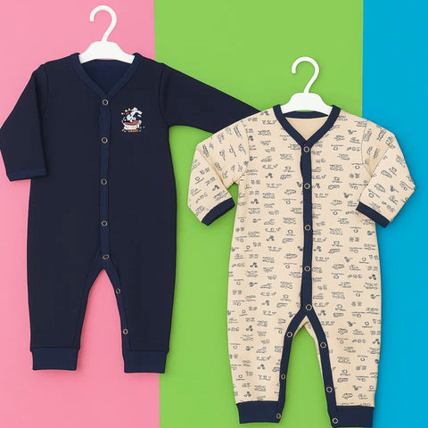 Junior's - Pack of 2 Rompers - Navy & Skin - Adventure & Characters