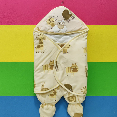 Street Six - Swaddling Blanket - Yellow - Animals