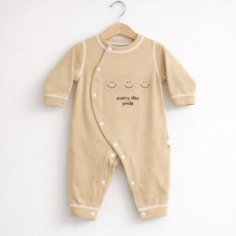 Everly Brooks - Cotton Interlock - Romper - Brown - Smile