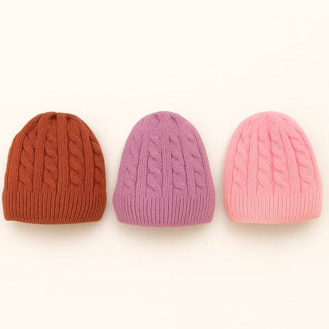 Hudson Baby - Pack of 3 Caps - Pink Purple Coffee Pink