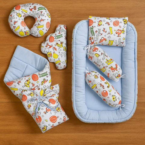 Velvet - 7 Pieces - Snuggle Bed - Blue - Transport - 25