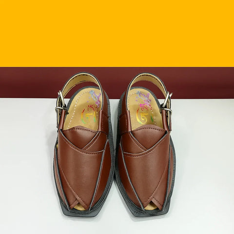 Peshawari Chappal Kaptaan - Brown