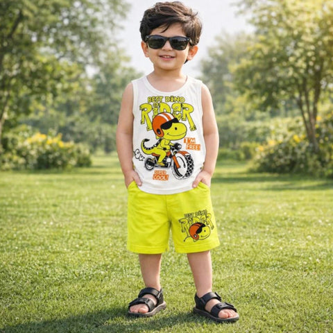 Cotton Jersey - Sando & Short - White - Dino
