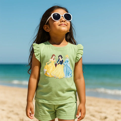 TBS_BRL - T-Shirt & Shorts - Green - Disney Princess