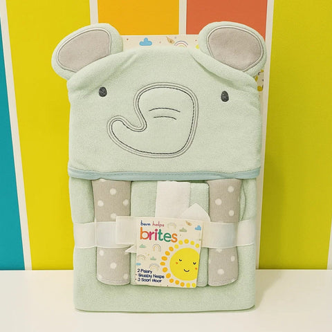 6 Pieces - Bath Towel - Gift Set - Green - Elephant - China