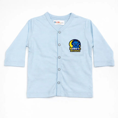 OLINI - Cotton Jersey - Night Suit - Light Blue - Robot Dreams