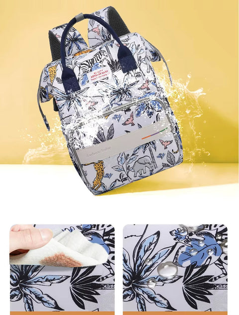 Sunshine - Waterproof Diaper Backpack - Blue - Jungle