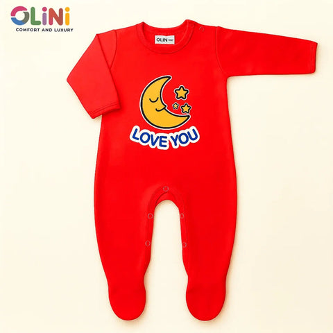 OLINI - Fleece - Romper - Red - Love You