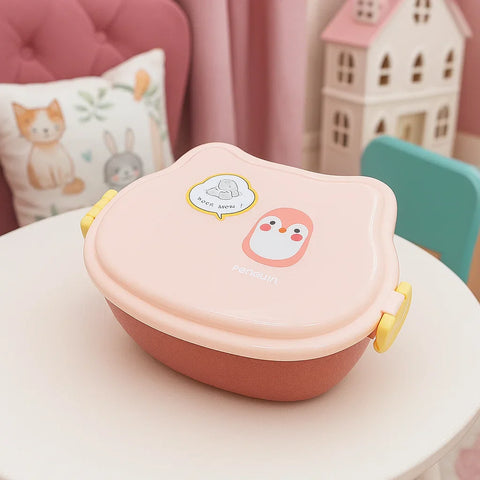 Lunch Box - Penguin - Peach - 2528