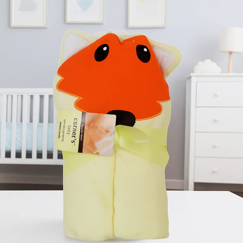 Baby Hooded Bath Towel - Yellow - Sheep