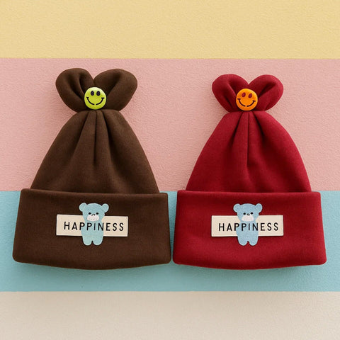 Pack of 2 - Velvet Caps - Brown & Maroon - Happiness - 25