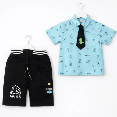 ZS - T-Shirt & Short - Blue - Dino