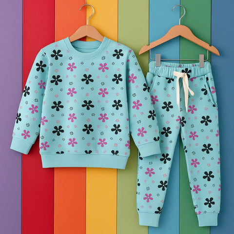 Z Kids - 2 Pieces - Suit Set - Sky Blue - Flowers - 25