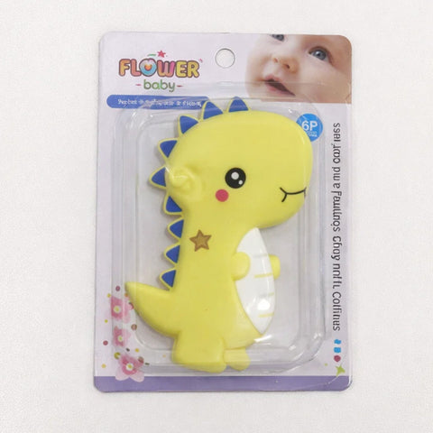 Flower Baby - Teether - Light Yellow - Standing Dinosaur
