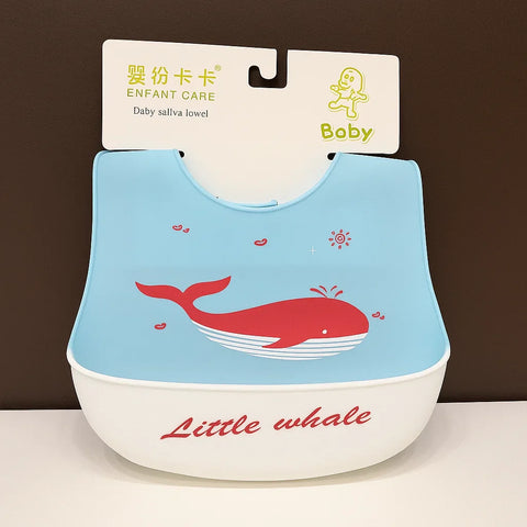 Silicon Container Bib - White - Whale