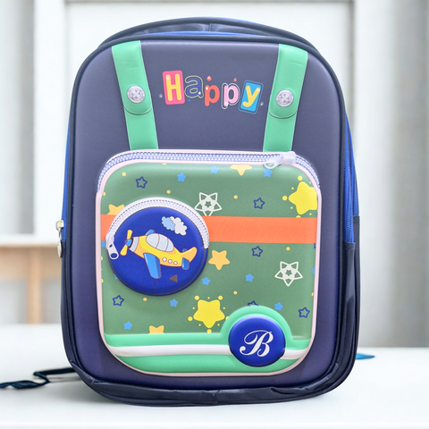 School Bag - Navy Blue - Aeroplane - DW05