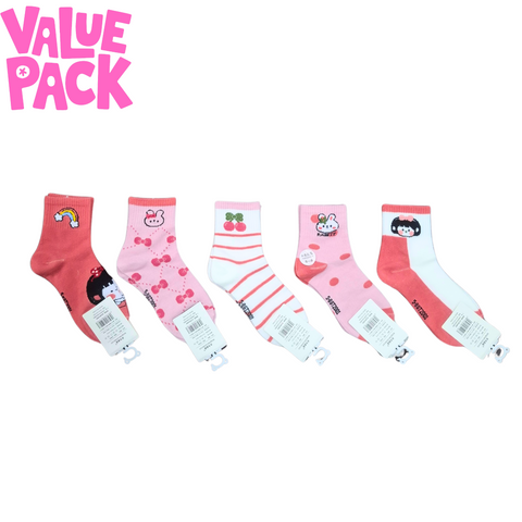 Pair of 5 Socks - Size 5-8 - Theme 1