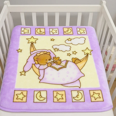 Junio Kids Single Ply - Zip Blanket - Purple - Star Bear - 25