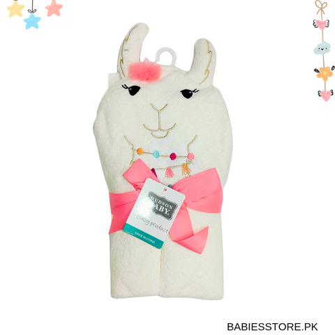 Baby Hooded Bath Towel - Pink - Cartoon