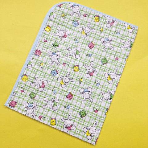 Diaper Changing Sheet - Large - Green - Rabbit
