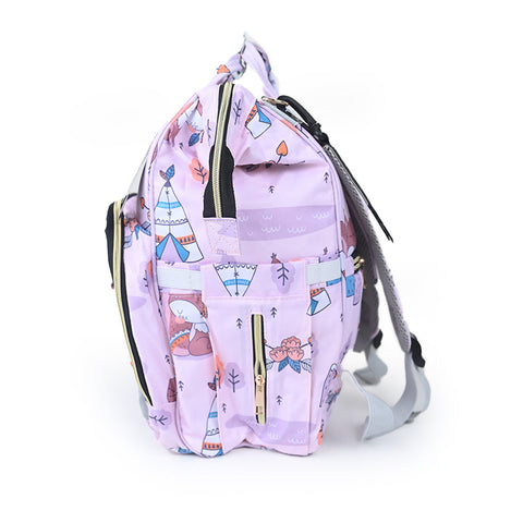 Juelike - Waterproof Diaper Backpack - Purple - Fox