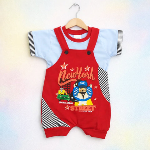 Hungle - 2 Pieces - Dungaree Set - Blue - New York Street