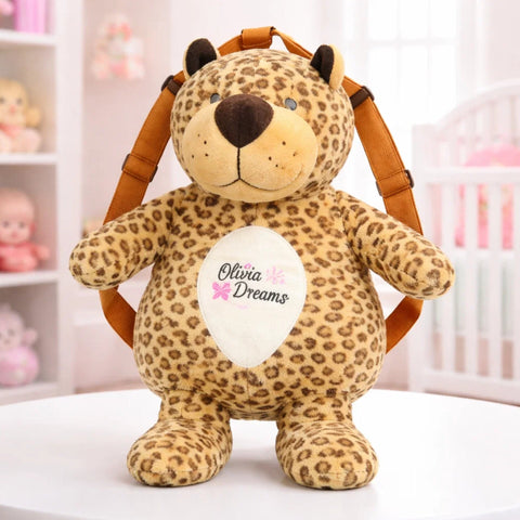 Stuff Toy - Character Backpack - Brown - Leopard - 119492