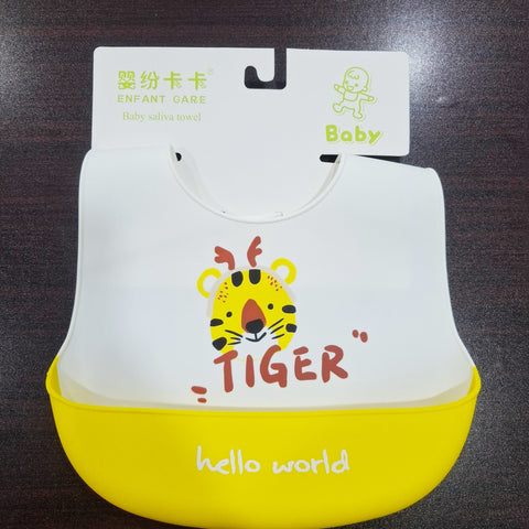 Silicon Container Bib - Yellow - Tiger