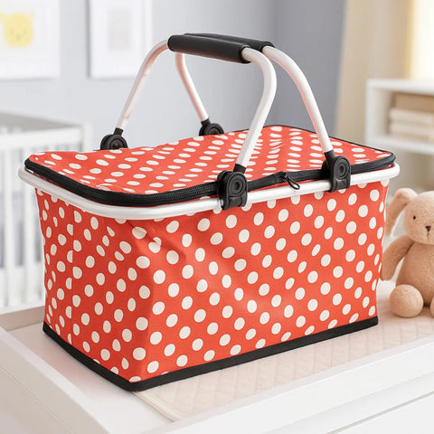 Picnic Basket - Red Circles