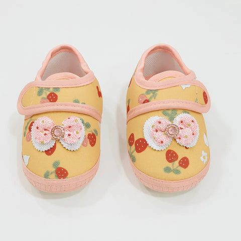 Xiao - Booties - Yellow - Strawberry Bow