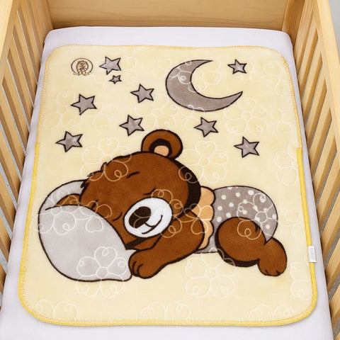Lucky Baby Double Ply - Zip Blanket - Skin & Grey - Bear Stars & Moon - 25