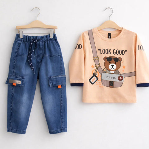 RG - 2 Pieces - Suit Set - Peach - Good Bear