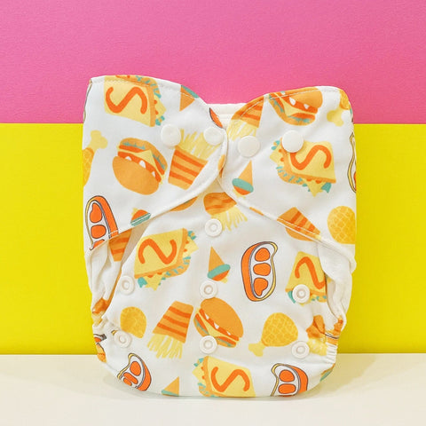 Reuseable Diaper - Orange Characters