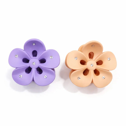 Pack of 2 - Hibiscus - Purple & Peach - Beads Flower