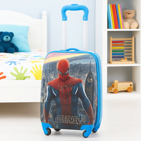4 Wheels - Kids Travel Trolley - Blue - Ultimate Spiderman
