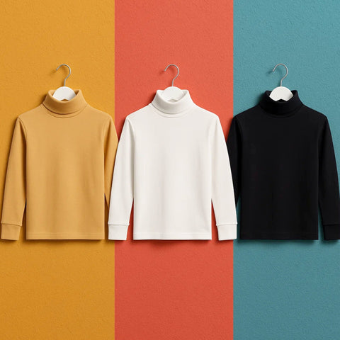 TBS - Pack of 3 - Thermal High Neck - Skin Black White
