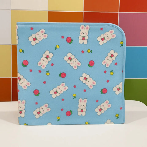 Diaper Changing Sheet - Large - 31*24 Inches - Blue - Rabbit & Strawberry