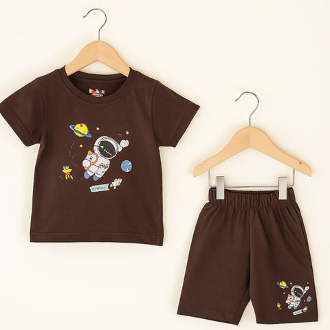 TBS_BRL - T-Shirt & Shorts - Brown - Astronaut