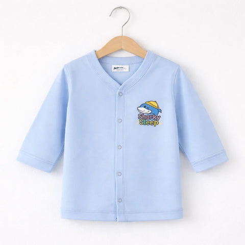 OLINI - Cotton Jersey - Night Suit - Sky Blue - Sharky Sleep
