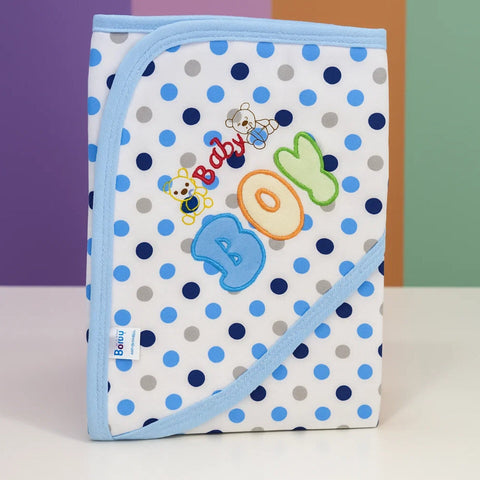 Montaly's - Hooded Cotton Wrap - Blue - Polka - Thailand