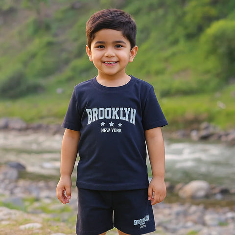 TBS_BRL - T-Shirt & Shorts - Navy Blue - Brooklyn