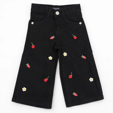 MNG - Bell Bottom - Jeans - Black - Embroidered - (1-6Y)