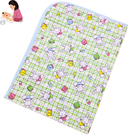 Diaper Changing Sheet - Large - Green - Rabbit